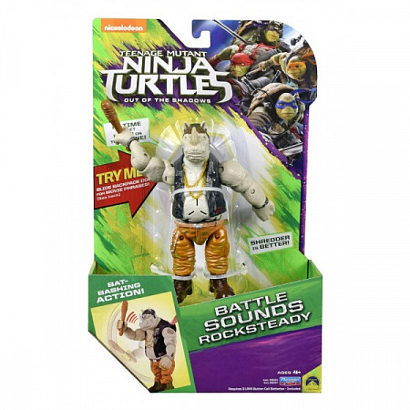 На картинке изображен Фигурка Turtles Фигурка Функ 14 см со звуком, рокстеди, серия Movie Line 2016 88307 Фигурка Turtles Фигурка Функ 14 см со звуком, рокстеди, серия Movie Line 2016 88307