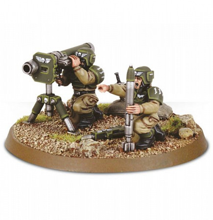 На картинке изображен Фигурки Games Workshop Warhammer: Cadian Heavy Weapon Squad 47-19 Фигурки Games Workshop Warhammer: Cadian Heavy Weapon Squad 47-19