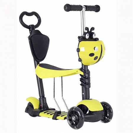 Самокат-беговел Black Aqua MG023D светящиеся колеса light green