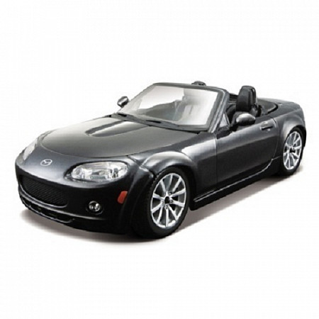 На картинке изображен Коллекционная машина Bburago 1:24 Mazda MX-5 Miata (18-25086) black Коллекционная машина Bburago 1:24 Mazda MX-5 Miata (18-25086) black