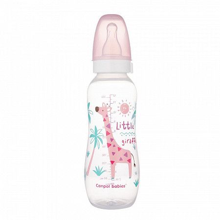 Бутылочка для кормления Canpol babies AFRICA с узким горлышком 330 мл., 12 мес.+ (59/205) pink