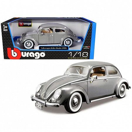 Машинка Bburago 1:18 Volkswagen Kafer-Beetle 1955 (18-12029) grey