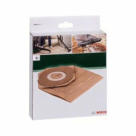 Пять бумажных мешков Bosch для EasyVac 3 2609256F34