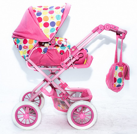 На картинке изображен Коляска для кукол RT 753 light pink Коляска для кукол RT 753 light pink