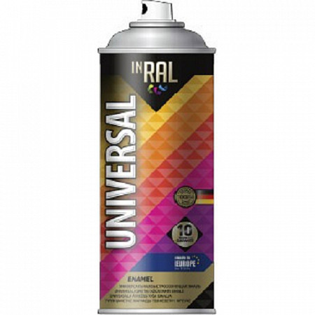 Краска-эмаль аэрозольная универсальная Inral Universal Enamel 05 0,4 л 9011 26-7-6-005