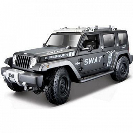 Масштабная модель автомобиля Maisto 1:18 Джип SWAT (36211) grey
