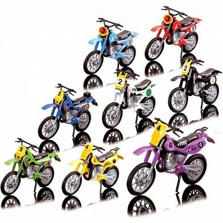 На картинке изображен Кроссовый мотоцикл Dickie Toys 12 см (203385773) 1 шт. (в ассортименте) Кроссовый мотоцикл Dickie Toys 12 см (203385773) 1 шт. (в ассортименте)