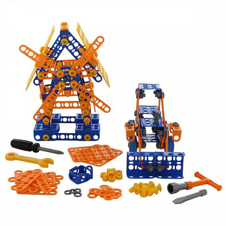 Конструктор Полесье Изобретатель Мельница №2 + Трактор-погрузчик №1 330 элементов в пакете 55132