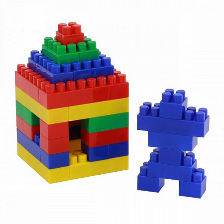 Конструктор Полесье Строитель 174 элемента в контейнере 50557