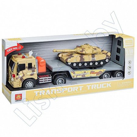Машинка инерционная Wenyi Автоплатформа с танком (WY571I) №2