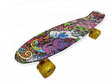 На картинке изображен Penny board (пенни борд) Ecoline Bora New graffiti Penny board (пенни борд) Ecoline Bora New graffiti