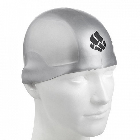 Шапочка для бассейна (плавания) взрослая Mad Wave R-Cap silver
