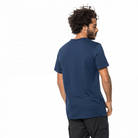 На картинке изображен Футболка мужская Jack Wolfskin Logo T M dark indigo Футболка мужская Jack Wolfskin Logo T M dark indigo