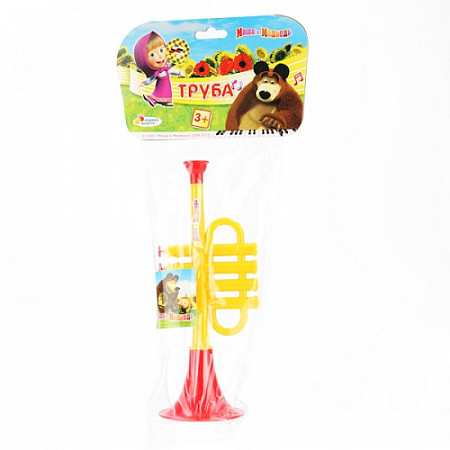 На картинке изображен Музыкальная игрушка Играем Вместе Маша и медведь Труба B346407-R2 Музыкальная игрушка Играем Вместе Маша и медведь Труба B346407-R2