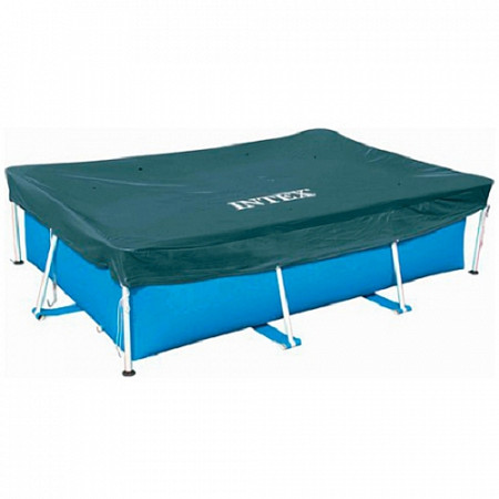 На картинке изображен Тент-чехол для каркасных бассейнов Intex 28038 300х200 см Тент-чехол для каркасных бассейнов Intex 28038 300х200 см