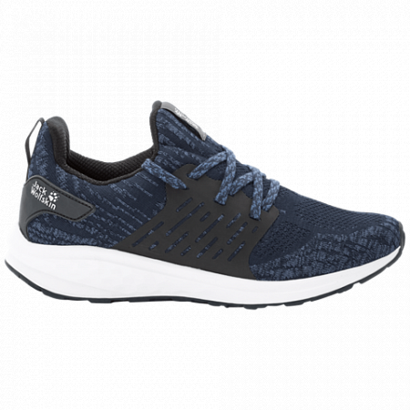 На картинке изображен Полуботинки мужские Jack Wolfskin Coogee Knit Low M dark blue / ocean wave Полуботинки мужские Jack Wolfskin Coogee Knit Low M dark blue / ocean wave