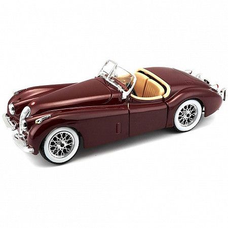 На картинке изображен Машинка Bburago 1:24 Jaguar Xk 120 Roadster 1951 (18-22018) red Машинка Bburago 1:24 Jaguar Xk 120 Roadster 1951 (18-22018) red