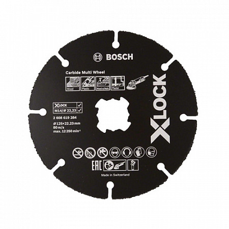 Круг отрезной Bosch 125х1.0x22.2 мм для дерева X-LOCK Carbide Multi Wheel 2608619284