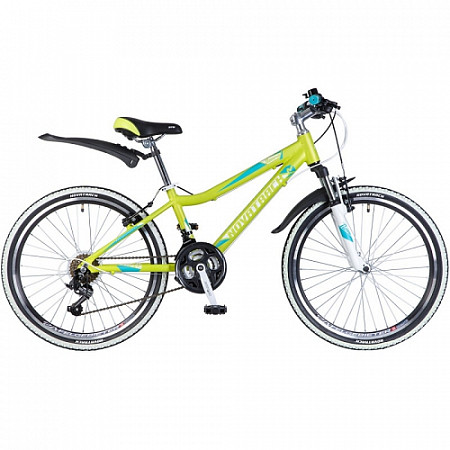 На картинке изображен Велосипед Novatrack Novara 24" (2018) Lime Велосипед Novatrack Novara 24" (2018) Lime