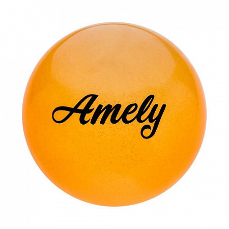 Мяч для художественной гимнастики Amely с блестками AGB-102 15 см orange
