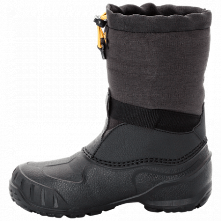 На картинке изображен Сапоги детские Jack Wolfskin Iceland High K black / burly yellow XT Сапоги детские Jack Wolfskin Iceland High K black / burly yellow XT