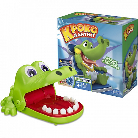 На картинке изображен Игра детская настольная Hasbro Крокодантист B0408 Игра детская настольная Hasbro Крокодантист B0408
