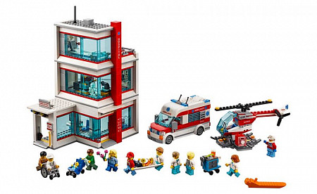 На картинке изображен Конструктор LEGO City Городская больница 60204 Конструктор LEGO City Городская больница 60204