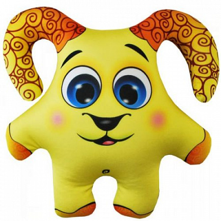 На картинке изображен Мягкая игрушка Мнушки Баран желтый Аи02жив13 Мягкая игрушка Мнушки Баран желтый Аи02жив13