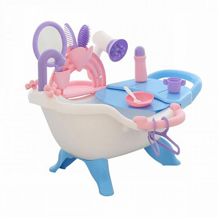 На картинке изображен Набор для купания кукол Полесье с аксессуарами 58607 Набор для купания кукол Полесье с аксессуарами 58607