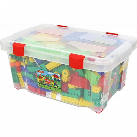 Конструктор Полесье Строитель 488 элементов в контейнере 52780