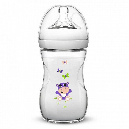 Бутылочка для кормления Avent Natural Бегемотик 260 мл SCF627/22
