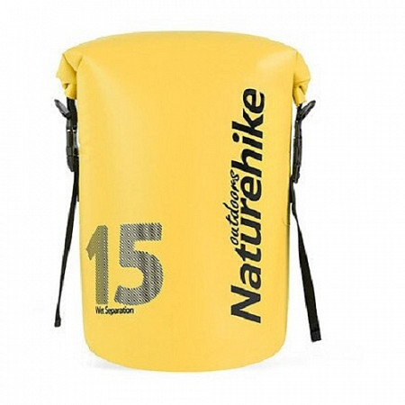На картинке изображен Герморюкзак Naturehike 250D Waterproof 15 л yellow Герморюкзак Naturehike 250D Waterproof 15 л yellow