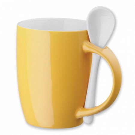 Кружка с ложечкой 419980 Yellow