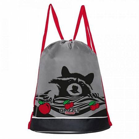 На картинке изображен Мешок для обуви GRIZZLY OM-10-6 /1 raccoon Мешок для обуви GRIZZLY OM-10-6 /1 raccoon