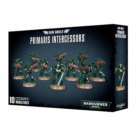На картинке изображен Фигурки Games Workshop Warhammer: Dark Angels Primaris Intercessors 44-72 Фигурки Games Workshop Warhammer: Dark Angels Primaris Intercessors 44-72