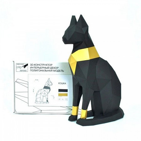 3D-конструктор PAPERRAZ "Кошка Бастет" Black