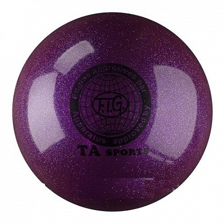 Мяч для художественной гимнастики Indigo d19 400 гр с блестками  purple