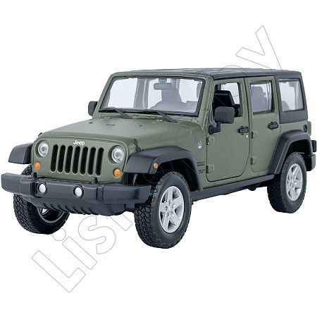 Машинка Maisto 1:24 Jeep Wrangler (31268) flat green