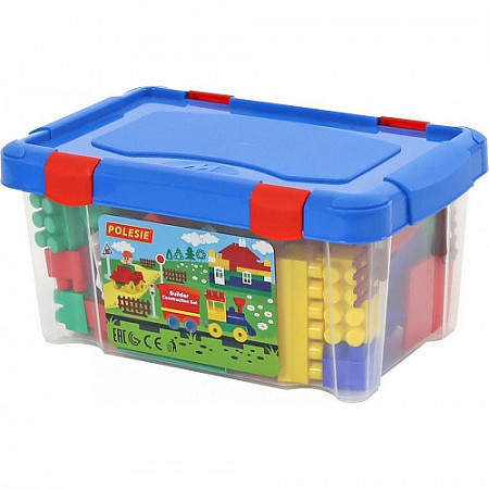 Конструктор Полесье Строитель 71 элемент в контейнере 50472