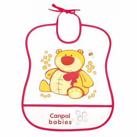Слюнявчик Canpol babies Клеенчатый с карманом Мишка (2/919) Red