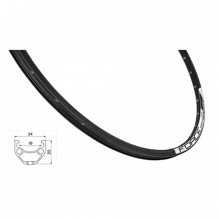 На картинке изображен Обод Force Classic 622x19 28/ 29" 70258 black Обод Force Classic 622x19 28/ 29" 70258 black
