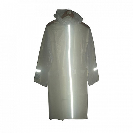 Дождевик взрослый Светлячок ПВХ со светоотражателями transparent