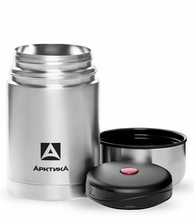 На картинке изображен Термос для еды Арктика с супер-широким горлом 0,5 л 301-500 metallic Термос для еды Арктика с супер-широким горлом 0,5 л 301-500 metallic