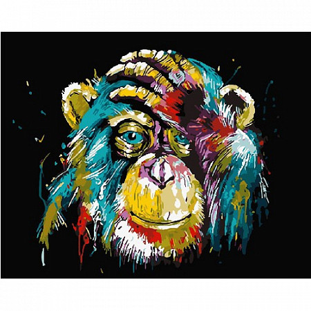 Картина по номерам Picasso Радужный шимпанзе PC4050501
