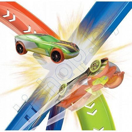 На картинке изображен Трек Hot Wheels Скоростное крушение по спирали (HGV67) Трек Hot Wheels Скоростное крушение по спирали (HGV67)
