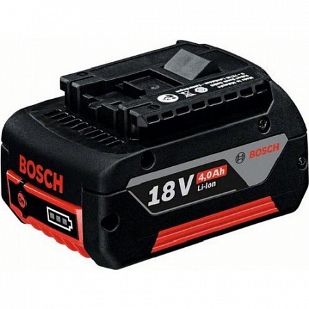 На картинке изображен Аккумулятор Bosch 18V 4 А/ч Li-Ion 1600Z00038 Аккумулятор Bosch 18V 4 А/ч Li-Ion 1600Z00038