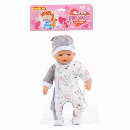 На картинке изображен Пупс мягконабивной Полесье Милый 28см 73075 Пупс мягконабивной Полесье Милый 28см 73075