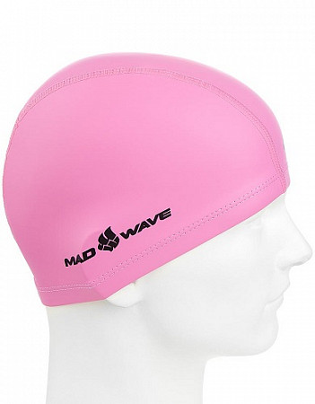 Шапочка для бассейна (плавания) взрослая Mad Wave PUT Coated pink