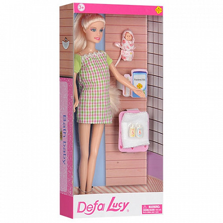 Куклы Defa Lucy с малышом 8357 green/pink