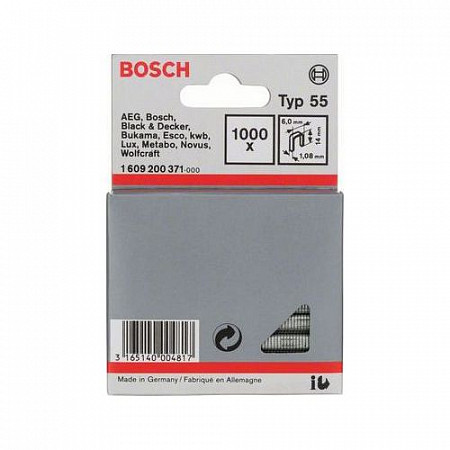 Скрепки Bosch 14/6" мм (1000 штук) 1609200371
